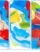 Matadi Masuta de activitati copii 2-in-1 pentru apa si nisip 4Waves cu scaunel inlcusforme de nisiplopaticamoara de apa si accesorii