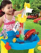 Matadi Masuta de joaca 2in1 cu apa si nisip Pirate Boat cu 24 accesorii moara de apaplastic durabil dimensiune 305x51x58 cm