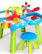 Matadi Masuta de joaca 2in1 pentru apa si nisip cu 4 cuvescaunel si cupa excavatormoara de apajucarii inclusedimensiune 58x58x60 cm