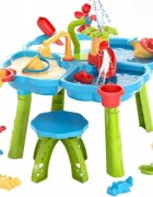 Matadi Masuta de joaca 2in1 pentru apa si nisip cu 4 cuvescaunel si cupa excavatormoara de apajucarii inclusedimensiune 58x58x60 cm