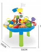 Matadi Masuta de joaca cu apa si nisip Nava piratilor cu angrenaj pentru apa 3 compartimente pentru nisip jucarii incluse dimensiune 58x78 cm
