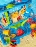 Matadi Masuta de joaca cu apa si nisip Play Time cu 4 niveleaccesorii inclusenivel cu efect de ploaieangrenaj mobil pentru efect cascadadimensiune 48x38x73 cm