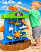 Matadi Perete cu apa 2in1 stil Montessori cu 2fetecascada si accesorii nisip incluseangrenaje rotativedimensiune 51.1x40.2x56.6 cm