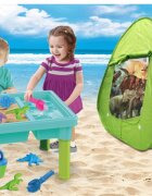 Matadi Set de joaca 3in1 pentru plaja si gradina cu cort Dino41 accesorii inclusedinozaur lansator cu bile