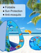 Matadi Set de joaca 3in1 pentru plaja si gradina cu cort Ocean15 accesorii incluse2 pistoale de apa caluti de mare