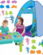 Matadi Set de joaca 3in1 pentru plaja si gradina cu cort Ocean15 accesorii incluse2 pistoale de apa caluti de mare