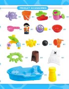 Matadi Set de joaca cu apa si nisip pentru copii dimensiune 28 x 60 x 38 cm include set complet de accesorii specifice Pirate Ship