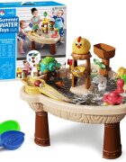 Matadi Set de joaca cu apa si nisip pentru copii include un tobogan un generator de bule si diverse accesorii specifice dimensiune 66 x 33 cm