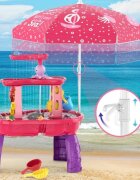 Matadi Set masa interactiva de apanisip 2in1 cu umbrela si cascada electrica Waterfall Pink cu jucarii inclusemoara de apacascadalansator de mingii si figurine