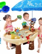 Matadi Set masuta de apanisip cu umbrela pentru copii Nava Piratilor XXLjucarii inclusepicioare robuste aparat baloane sapun inclusmoara de apa
