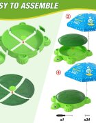 Matadi Set nisipar si umbrela copii Green Turtle cu piese modularejucarii pentru plaja inclusediametru umbrela 100 cm