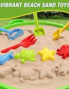 Matadi Set nisipar si umbrela copii Green Turtle cu piese modularejucarii pentru plaja inclusediametru umbrela 100 cm