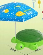 Matadi Set nisipar si umbrela copii Green Turtle cu piese modularejucarii pentru plaja inclusediametru umbrela 100 cm