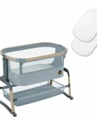 MAXI COSI Patut Co-Sleeper Maxi-Cosi Iora Air beyond grey eco cu functie leganare cos depozitare reglabil pe inaltime husa detasaila geanta transport inclusa