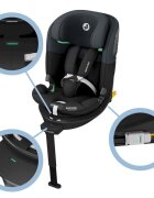 MAXI COSI Scaun auto I-Size Maxi-Cosi Emerald 360 S Tonal Graphite cu isofix picior de sustinere rotatie 360 protectie la impact lateral