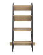 Meble Wrobel Turn de invatare din lemn pentru copii Teddy BlackPine design montessori robust margini rotunjite cu platforma si trepte reglabile dimensiune 90 x 44 x 39.5 cm