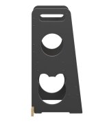 Meble Wrobel Turn de invatare din lemn pentru copii Teddy BlackPine design montessori robust margini rotunjite cu platforma si trepte reglabile dimensiune 90 x 44 x 39.5 cm