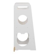 Meble Wrobel Turn de invatare din lemn pentru copii Teddy WhitePine design montessori robust margini rotunjite cu platforma si trepte reglabile dimensiune 90 x 44 x 39.5 cm