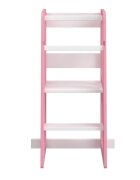 Meble Wrobel Turn de invatare din lemn pentru copii Triangle PinkWhite design montessori robust margini rotunjite cu platforma si trepte reglabile dimensiune 90 x 44 x 39.5 cm