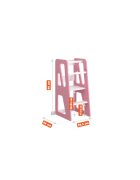 Meble Wrobel Turn de invatare din lemn pentru copii Triangle PinkWhite design montessori robust margini rotunjite cu platforma si trepte reglabile dimensiune 90 x 44 x 39.5 cm
