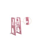 Meble Wrobel Turn de invatare din lemn pentru copii Triangle PinkWhite design montessori robust margini rotunjite cu platforma si trepte reglabile dimensiune 90 x 44 x 39.5 cm