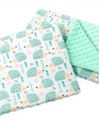Medi Partners Set paturica 55x75 cm si perna 35x30 cm Minky Mint Hedgehogs