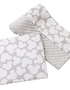 Medi Partners Set paturica 75x100 cm si perna 35x30 cm Minky Miki Grey