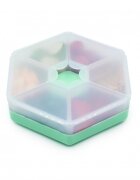 Melii Cutie snack hexagon snackle cu 6 compartimente mint