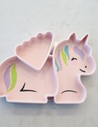Melii Farfurie compartimentata din silicon cu ventuza unicorn