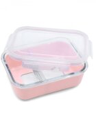 Melii Recipient sticla cu husa antiderapanta din silicon roz 740 ml
