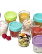 Melii Set 12 recipiente sticla pentru hrana bebe 118 ml