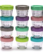 Melii Set 12 recipiente sticla pentru hrana bebe 118 ml