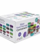 Melii Set 12 recipiente sticla pentru hrana bebe 6x59 ml + 6x118 ml