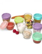 Melii Set 12 recipiente sticla pentru hrana bebe 6x59 ml + 6x118 ml