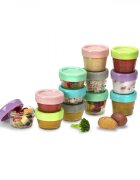 Melii Set 12 recipiente sticla pentru hrana bebe 6x59 ml + 6x118 ml