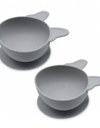Melii Set 2 castronele cu ventuza din silicon model bulldog