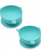 Melii Set 2 castronele cu ventuza din silicon model rechin