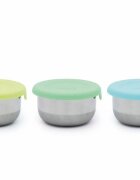 Melii Set 3 recipiente mini bleu mint lime din inox cu capac silicon