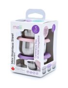 Melii Set 3 recipiente mini roz mov gri din inox cu capac silicon