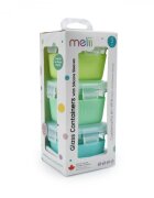 Melii Set 3 recipiente sticla cu husa din silicon bluemint lime 160 ml
