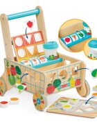 MELISSA&DOUG Carucior premergator din lemn cu set de jucarii educative