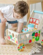 MELISSA&DOUG Carucior premergator din lemn cu set de jucarii educative