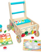 MELISSA&DOUG Carucior premergator din lemn cu set de jucarii educative