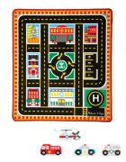 MELISSA&DOUG Covoras de joaca si masinute utilitare Oraselul
