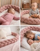 MeowBaby® Bumper impletit pentru patut MeowBaby Aesthetic Power Pink 200 cm