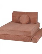 MeowBaby® Canapea playset modular Premium Velur reiat corduroy spuma caramiziu