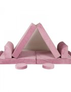 MeowBaby® Canapea playset modular Premium Velvet spuma roz