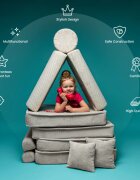 MeowBaby® Canapea Premium Aesthetic Playset Modular spuma maro