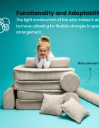 MeowBaby® Canapea Premium Aesthetic Playset Modular spuma roz pudra
