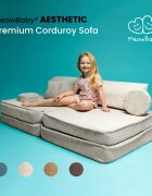 MeowBaby® Canapea Premium Aesthetic Playset Modular spuma roz pudra